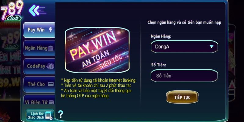 Nạp tiền 789club Các phương thức nạp tiền phổ biến tại 789club